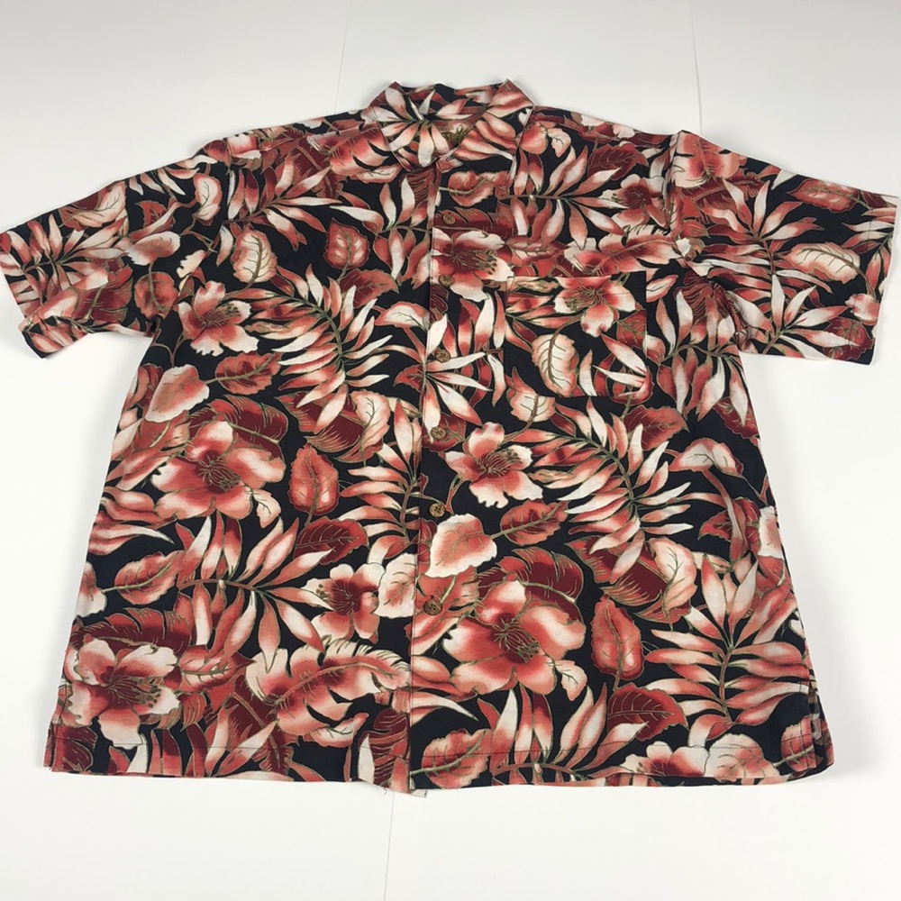 Hawaiian Floral Button down shirt. Size L